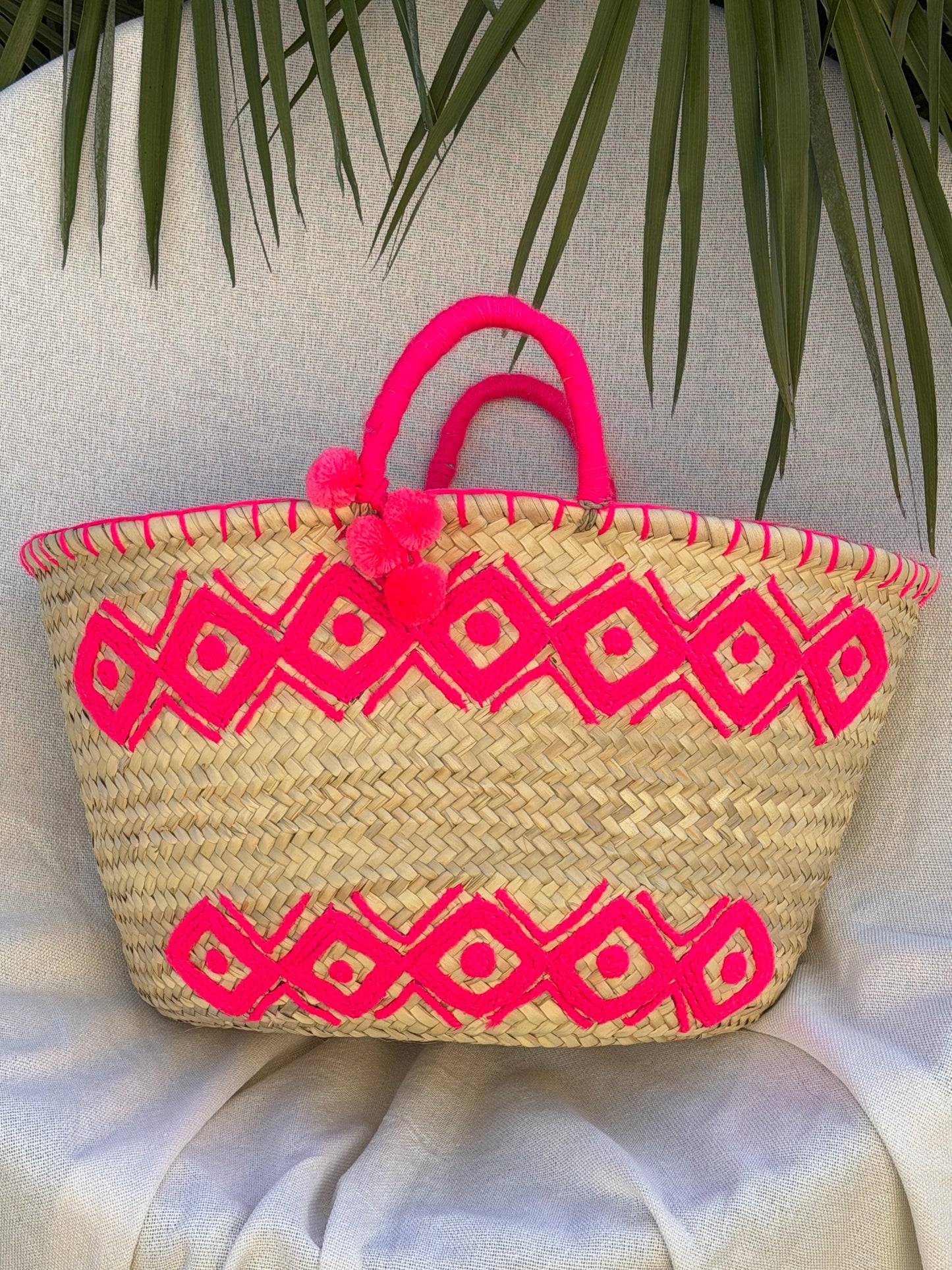 Panier bohème pompons ☀️🌈