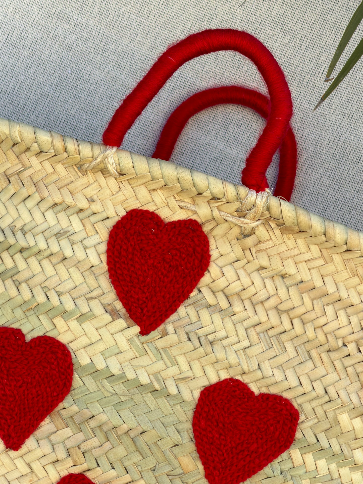 Panier bohème coeurs rouges ❤️