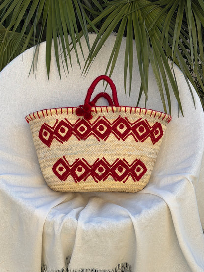 Panier bohème pompons ☀️🌈