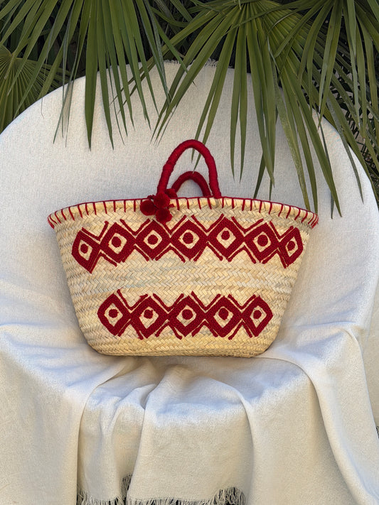 Panier bohème pompons - sac de plage coloré été SOANA ☀️🌈