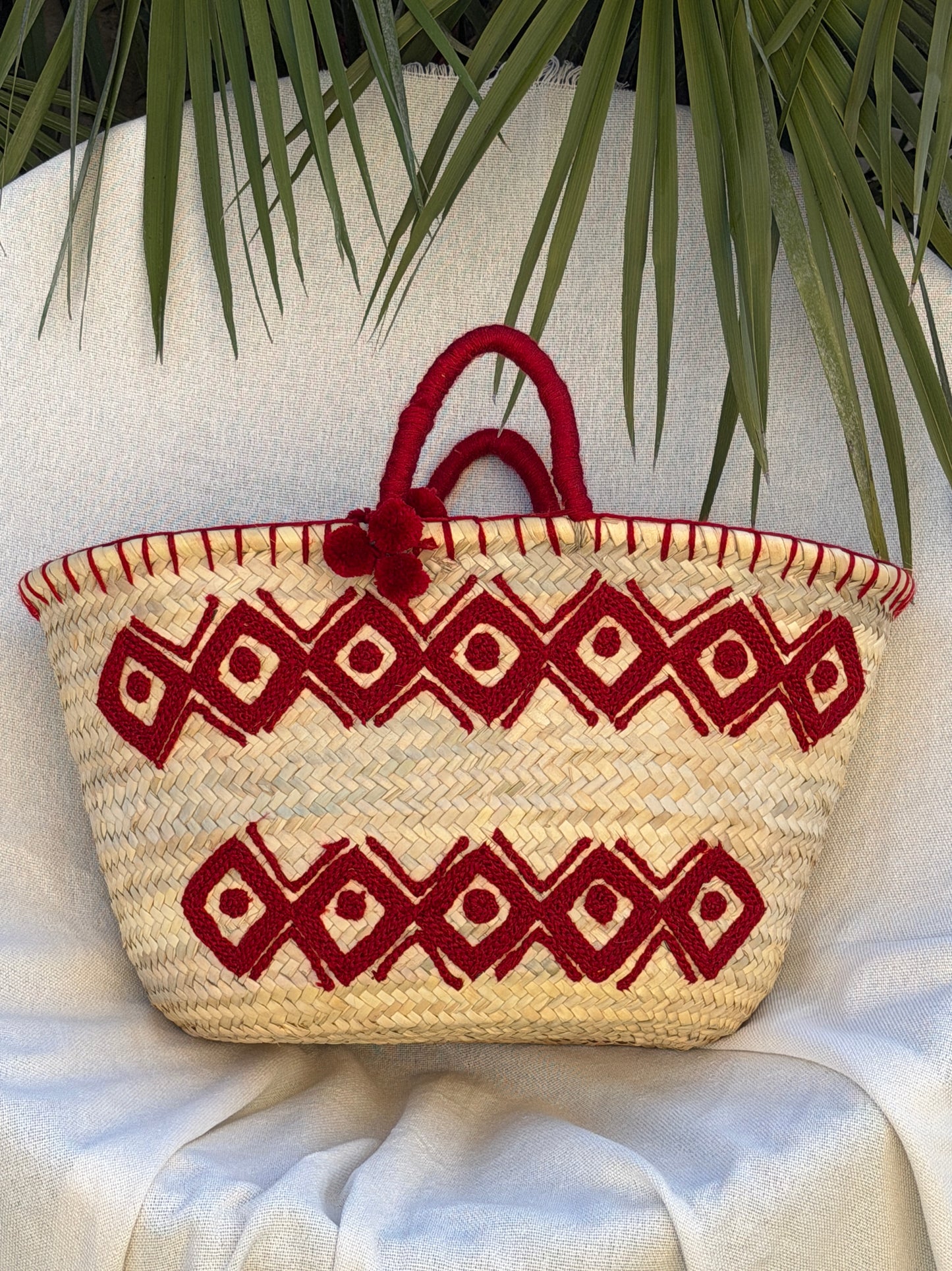 Panier bohème pompons ☀️🌈