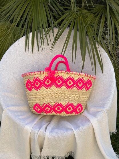 Panier bohème pompons ☀️🌈