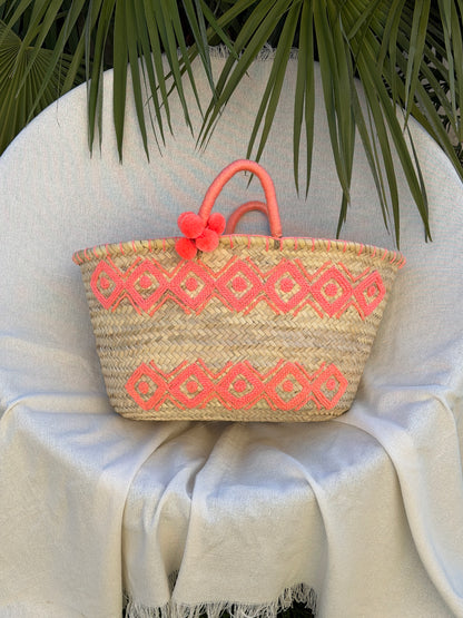 Panier bohème pompons ☀️🌈