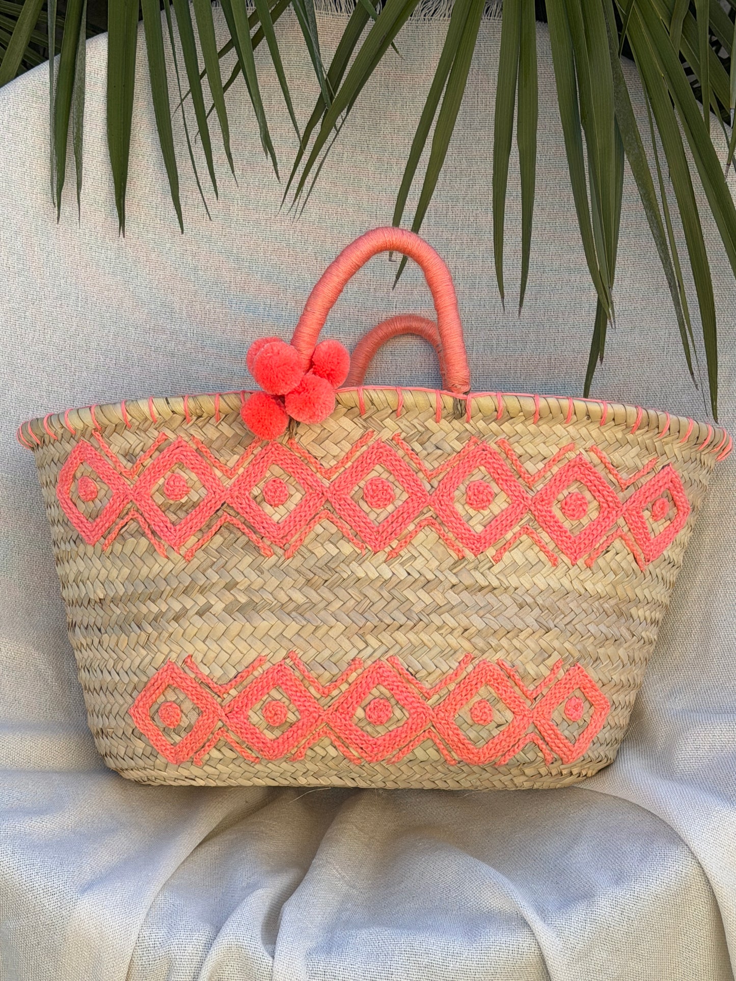 Panier bohème pompons ☀️🌈