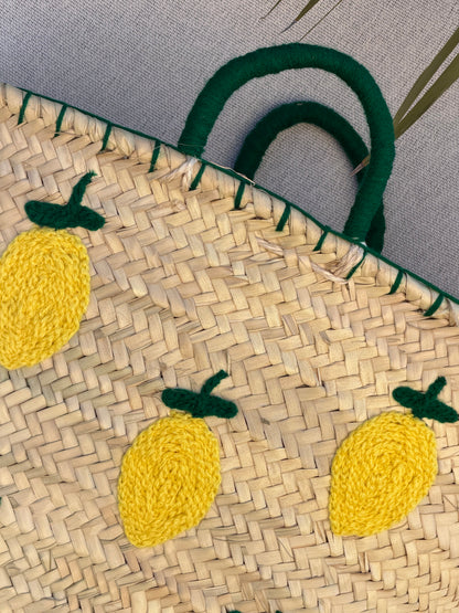 Panier plage citron - panier bohème été personnalisé SOANA 🍋