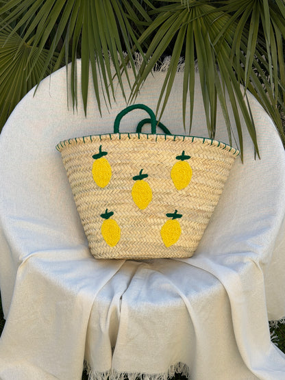 Panier plage citron - panier bohème été personnalisé SOANA 🍋