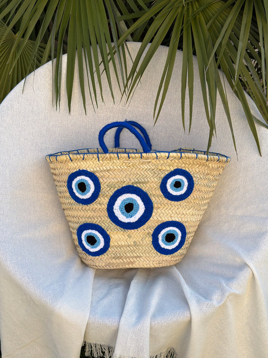 Panier bohème oeil bleu - sac été protecteur SOANA 🧿
