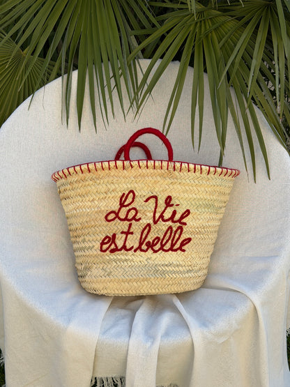 Panier bohème "La vie est belle" - Sac de plage été SOANA ✨