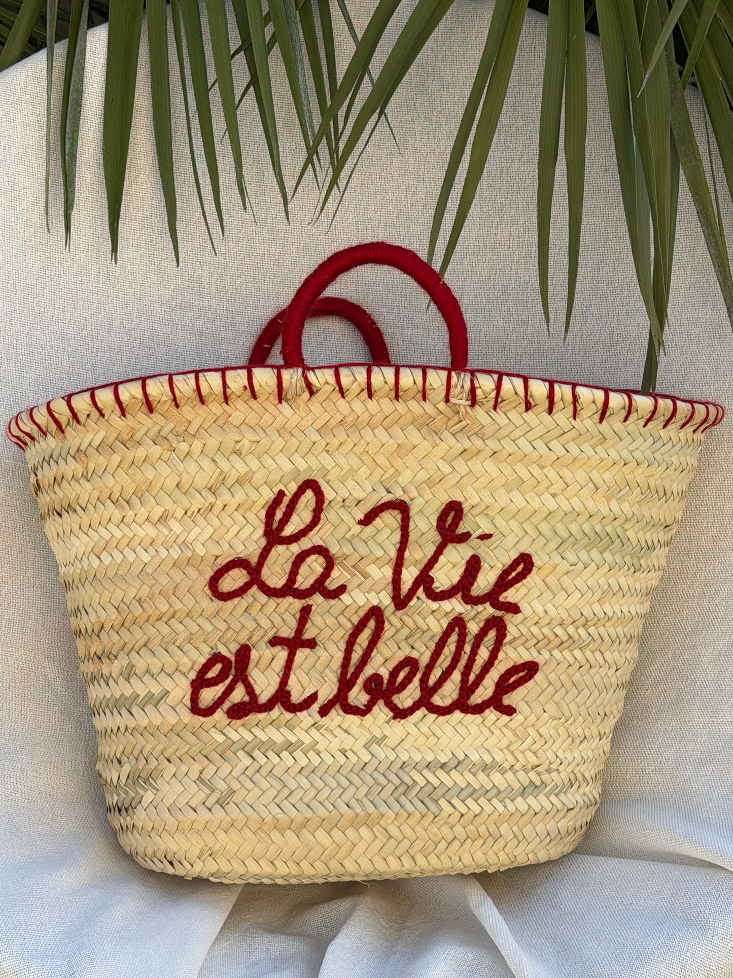 Panier bohème "La vie est belle" - Sac de plage été SOANA ✨