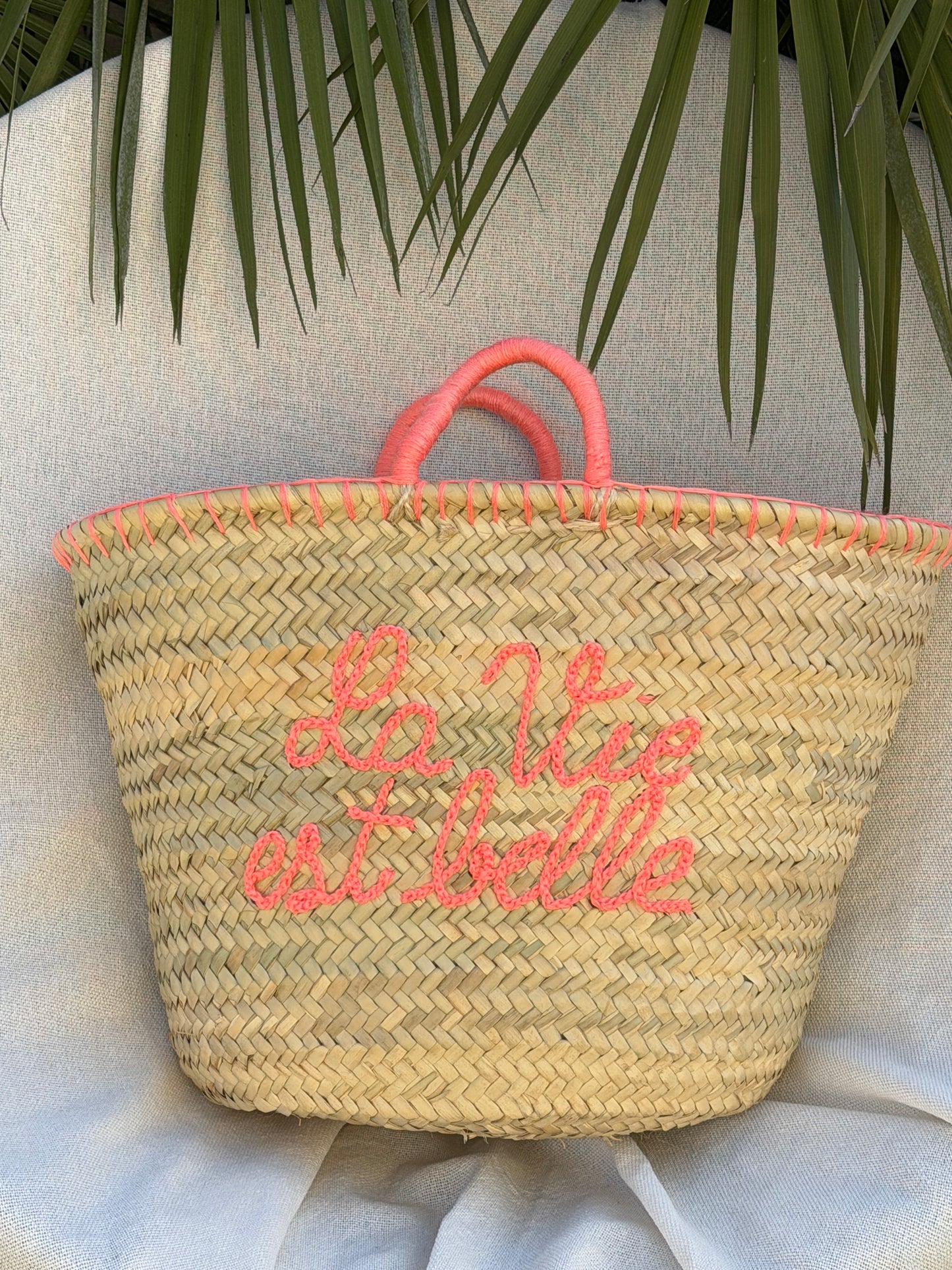 Panier bohème "La vie est belle" - Sac de plage été SOANA ✨
