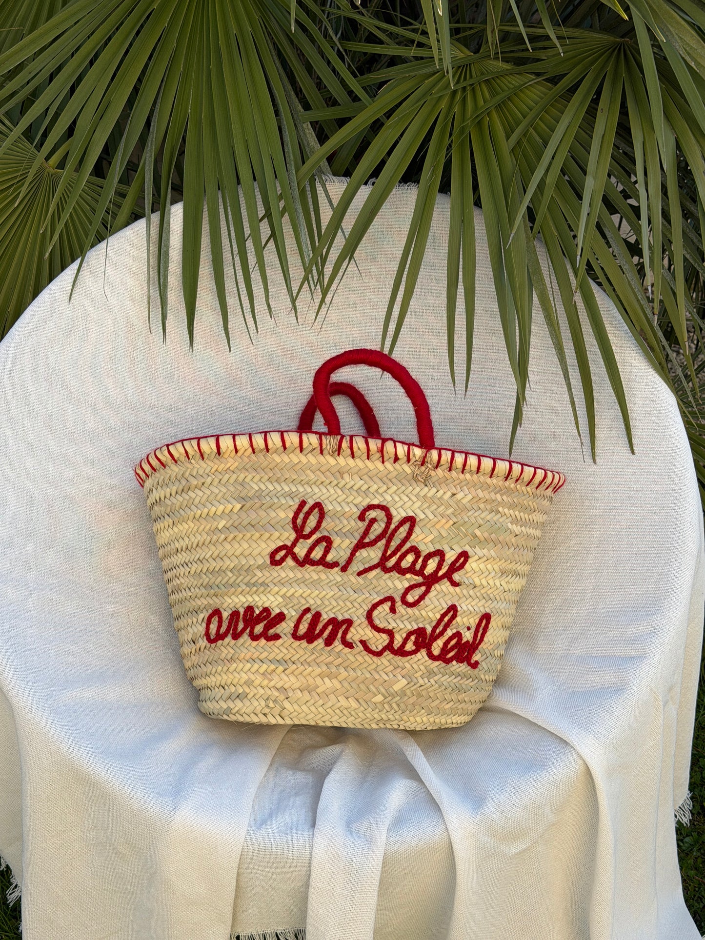 Panier bohème "La plage avec un soleil" ☀️