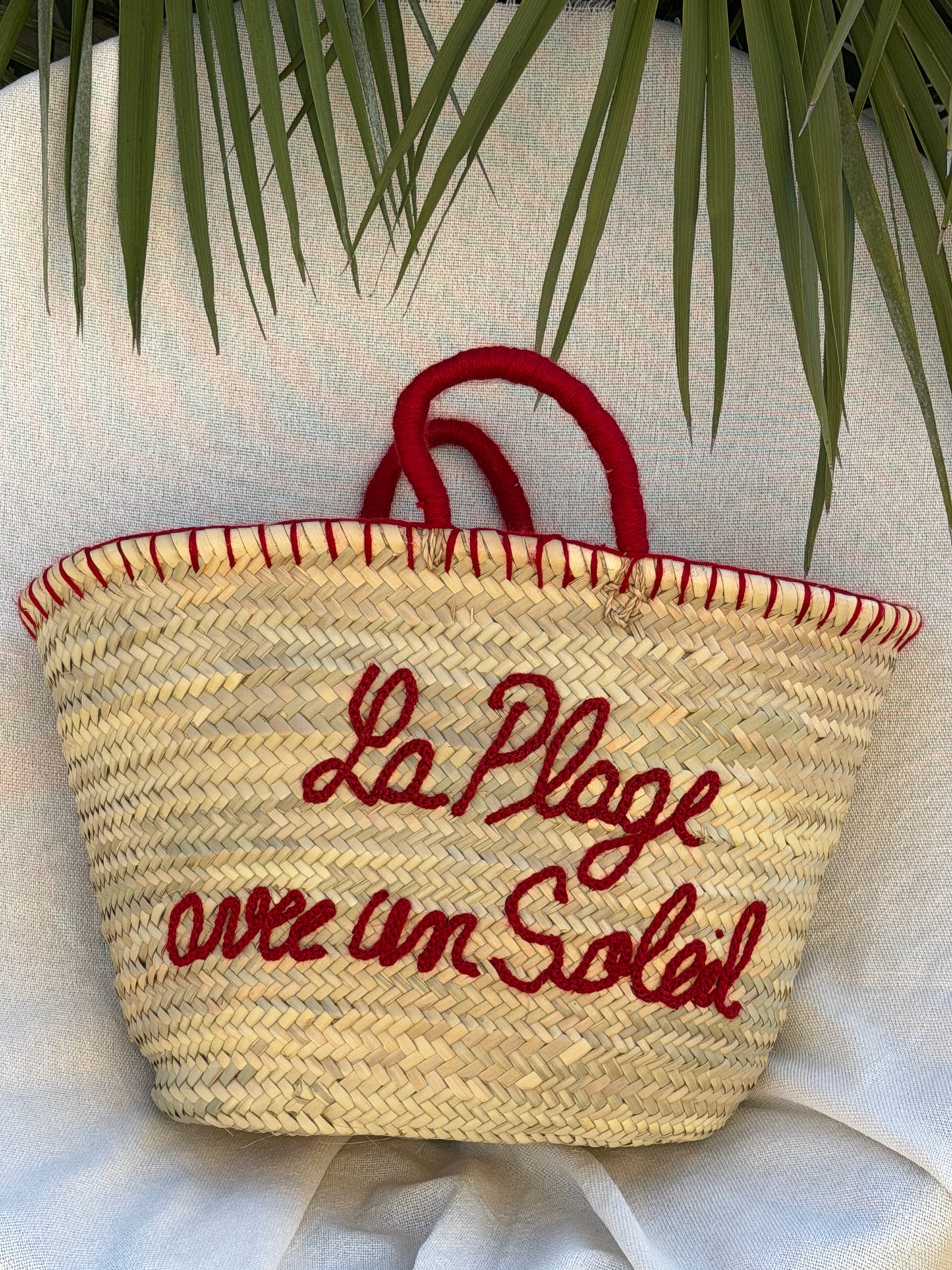 Panier bohème "La plage avec un soleil" ☀️