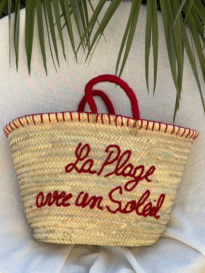 Panier bohème "La plage avec un soleil" ☀️