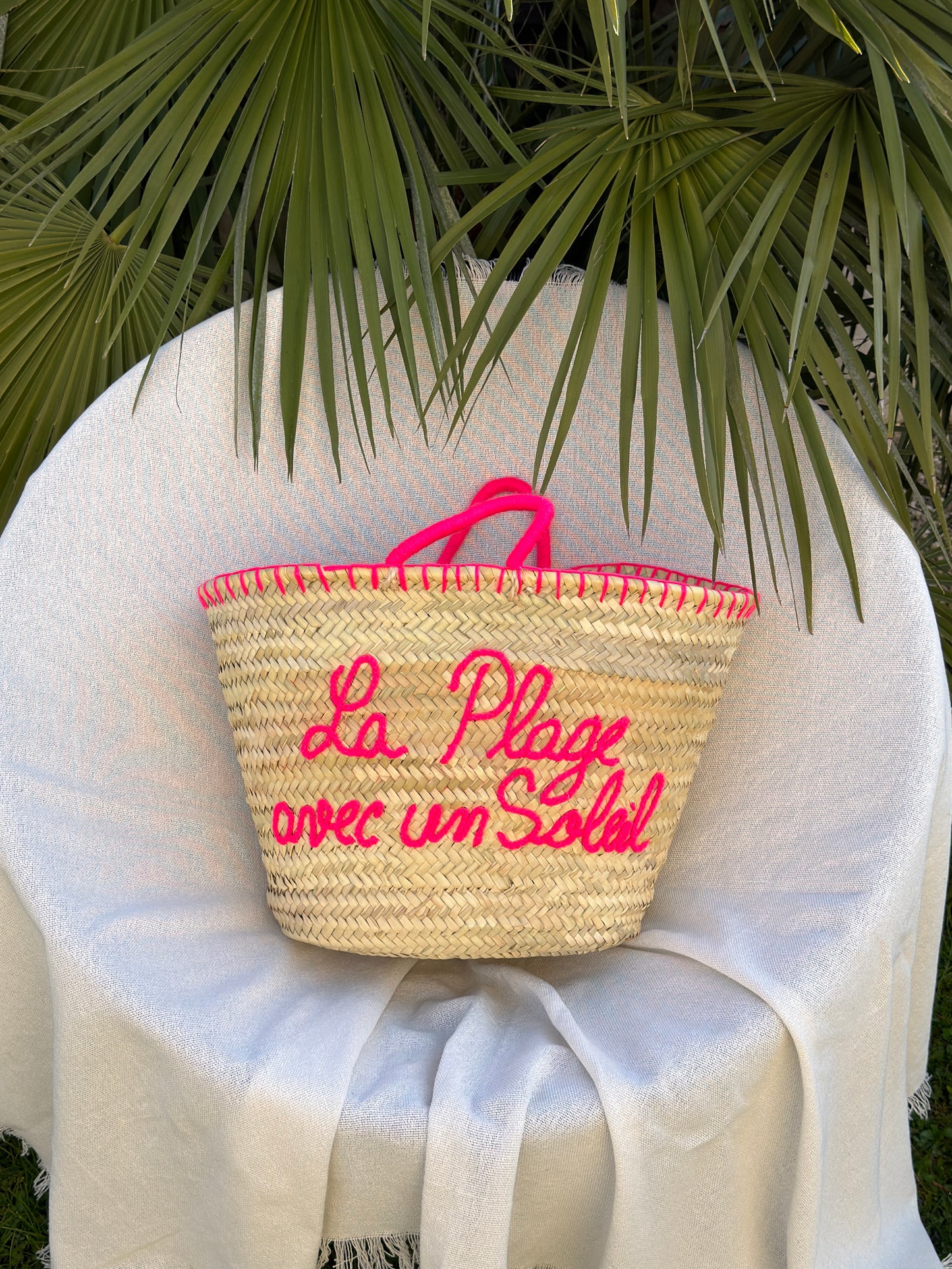 Panier bohème "La plage avec un soleil" ☀️