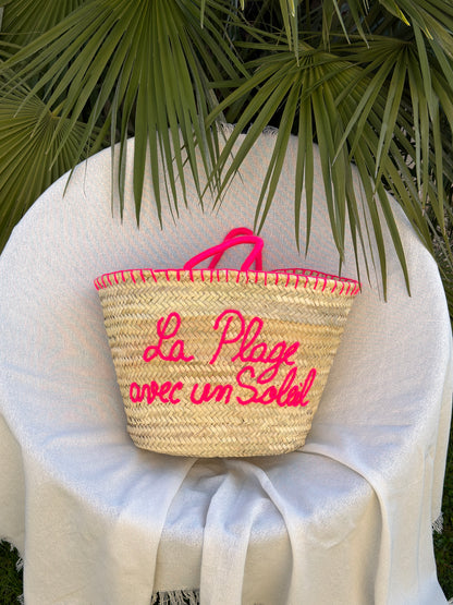 Panier bohème "La plage avec un soleil" ☀️