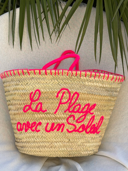 Panier bohème "La plage avec un soleil" ☀️