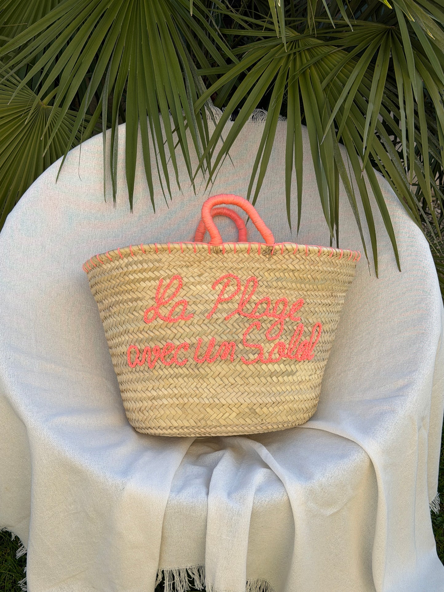 Panier bohème "La plage avec un soleil" ☀️