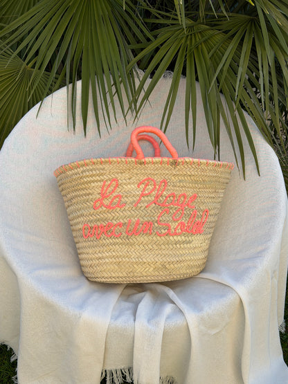 Panier bohème "La plage avec un soleil" ☀️