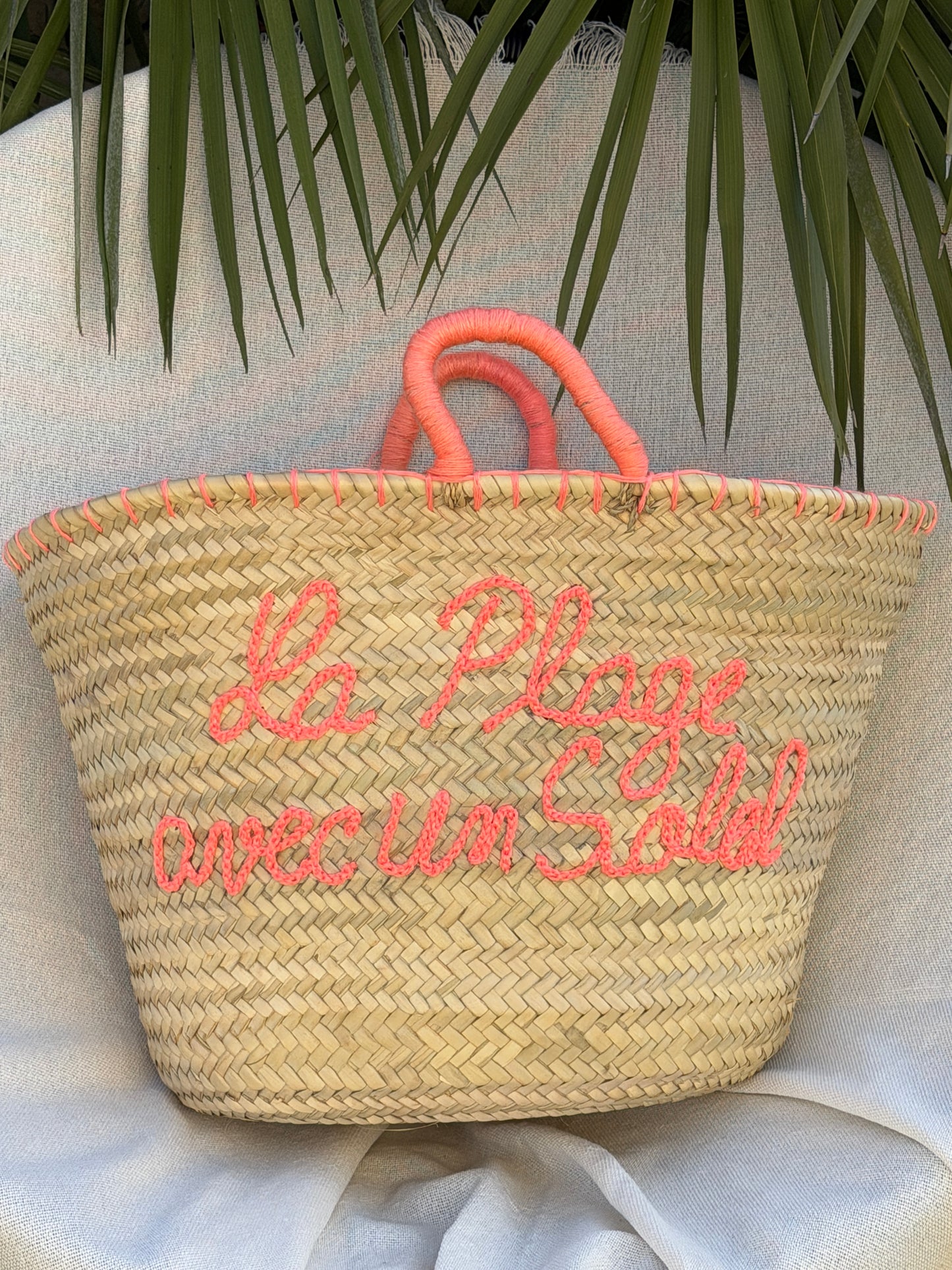 Panier bohème "La plage avec un soleil" ☀️