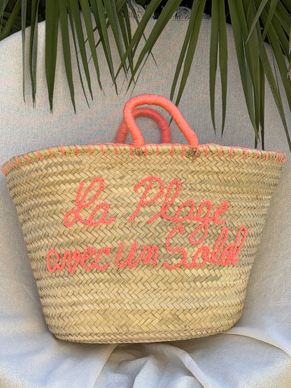 Panier bohème "La plage avec un soleil" ☀️